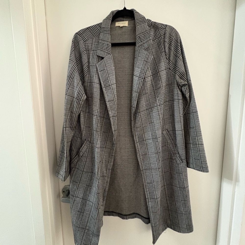 Women's Gray Plaid Coat